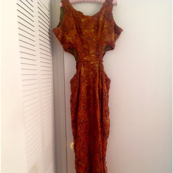 Hand Beaded Evening Dress - Picture 1 of 3